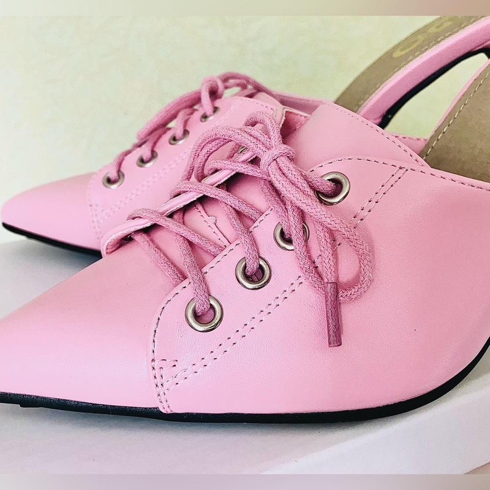 Ego ‘Sporty Spice’ Faux Leather Lace-up Stiletto Heels | Open-Heel | UK Size 4 - Picture 5 of 16